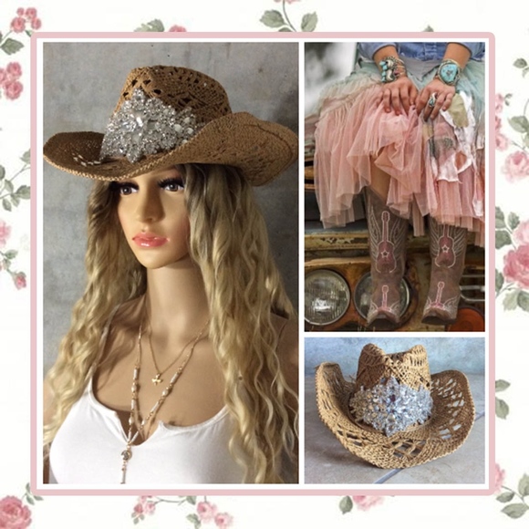 straw cowgirl hats with bling